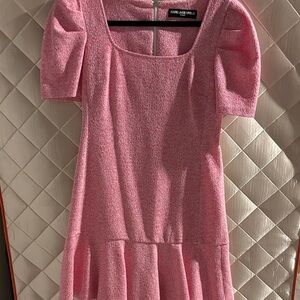 Karl Lagerfeld Pink Textured Mini Dress